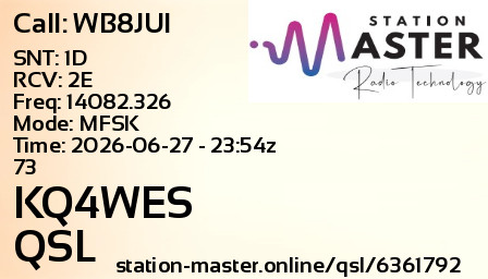 QSL Card for KQ4WES QSO with WB8JUI