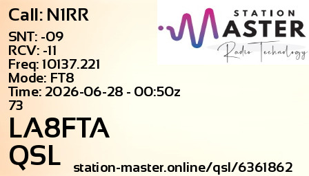 QSL Card for LA8FTA QSO with N1RR