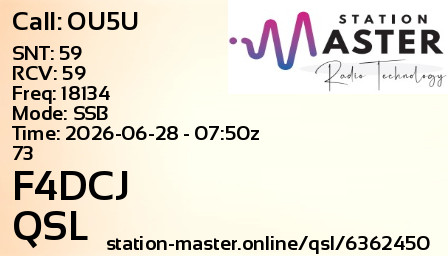 QSL Card for F4DCJ QSO with OU5U
