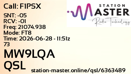 QSL Card for MW9LQA QSO with F1PSX
