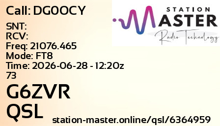 QSL Card for G6ZVR QSO with DG0OCY