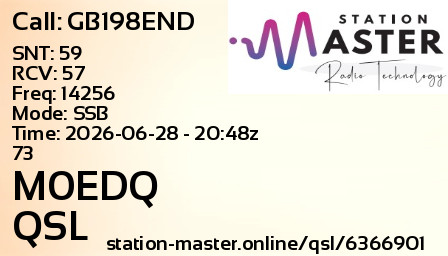 QSL Card for M0EDQ QSO with GB198END