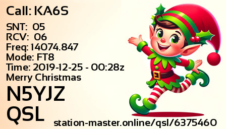QSL Card for N5YJZ QSO with KA6S
