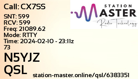 QSL Card for N5YJZ QSO with CX7SS