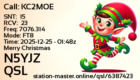 QSL Card for N5YJZ QSO with KC2MOE