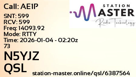 QSL Card for N5YJZ QSO with AE1P