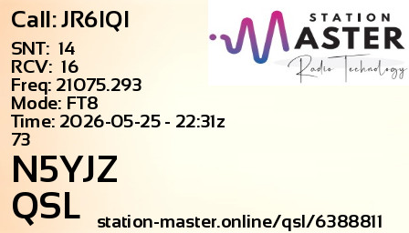 QSL Card for N5YJZ QSO with JR6IQI