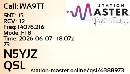 QSL Card for N5YJZ QSO with WA9TT