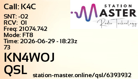 QSL Card for KN4WOJ QSO with K4C