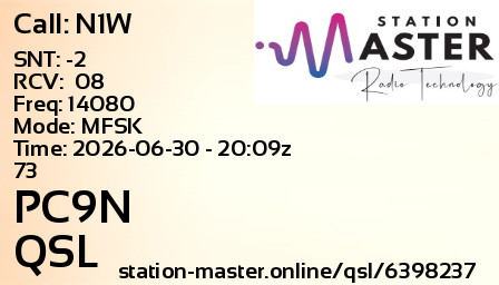 QSL Card for PC9N QSO with N1W