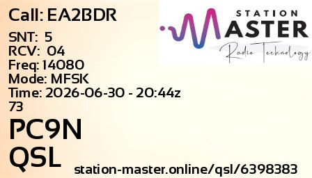 QSL Card for PC9N QSO with EA2BDR