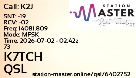 QSL Card for K7TCH QSO with K2J