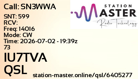 QSL Card for IU7TVA QSO with SN3WWA