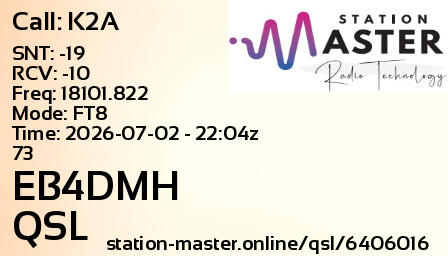 QSL Card for EB4DMH QSO with K2A