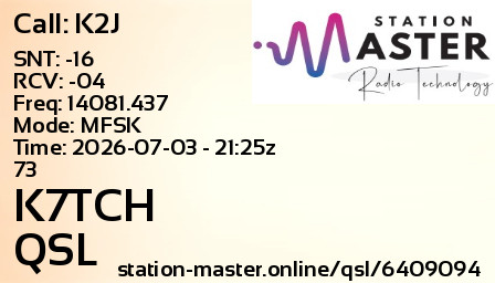 QSL Card for K7TCH QSO with K2J