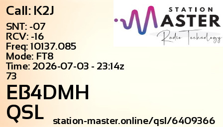 QSL Card for EB4DMH QSO with K2J