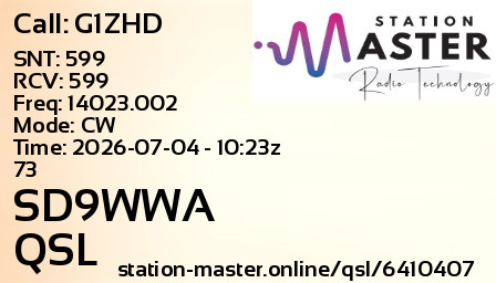 QSL Card for SD9WWA QSO with G1ZHD