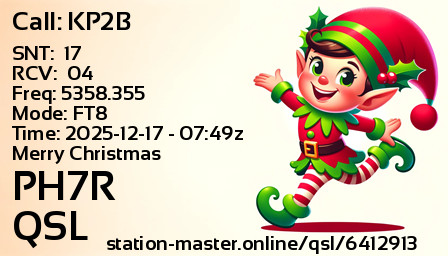 QSL Card for PH7R QSO with KP2B