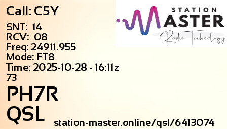 QSL Card for PH7R QSO with C5Y