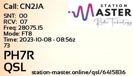 QSL Card for PH7R QSO with CN2JA