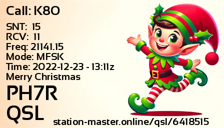 QSL Card for PH7R QSO with K8O