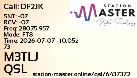 QSL Card for M3TLJ QSO with DF2JK