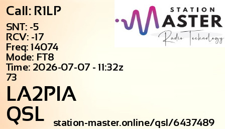 QSL Card for LA2PIA QSO with R1LP