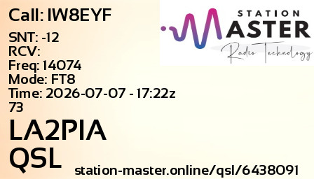 QSL Card for LA2PIA QSO with IW8EYF