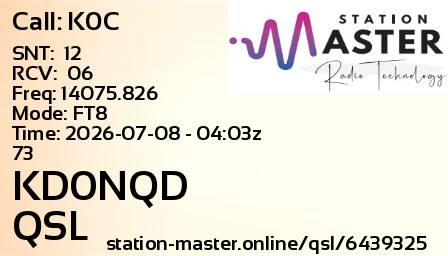 QSL Card for KD0NQD QSO with K0C