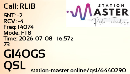 QSL Card for GI4OGS QSO with RL1B