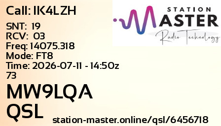 QSL Card for MW9LQA QSO with IK4LZH