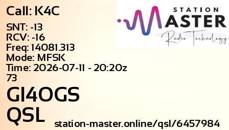 QSL Card for GI4OGS QSO with K4C