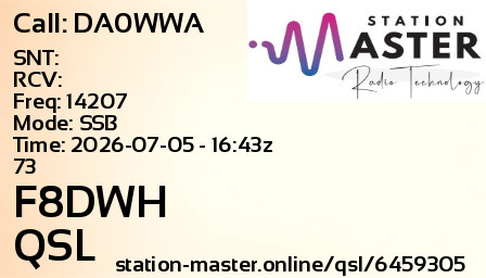 QSL Card for F8DWH QSO with DA0WWA