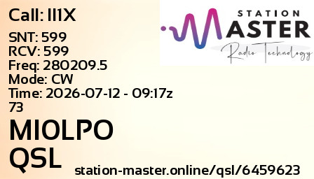 QSL Card for MI0LPO QSO with II1X