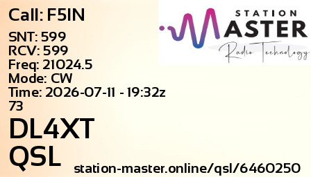 QSL Card for DL4XT QSO with F5IN