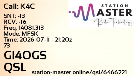 QSL Card for GI4OGS QSO with K4C