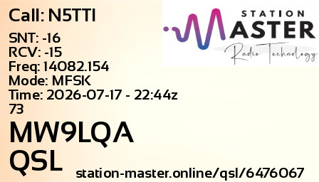 QSL Card for MW9LQA QSO with N5TTI