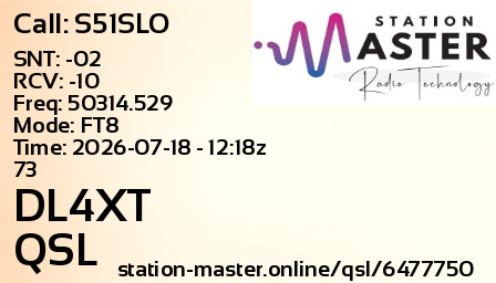 QSL Card for DL4XT QSO with S51SLO