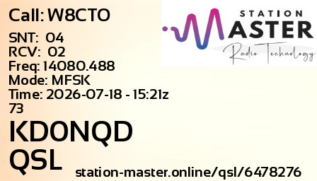 QSL Card for KD0NQD QSO with W8CTO