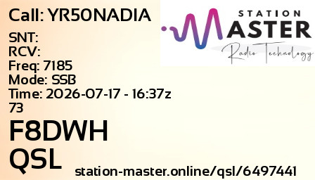 QSL Card for F8DWH QSO with YR50NADIA