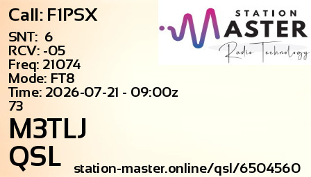 QSL Card for M3TLJ QSO with F1PSX