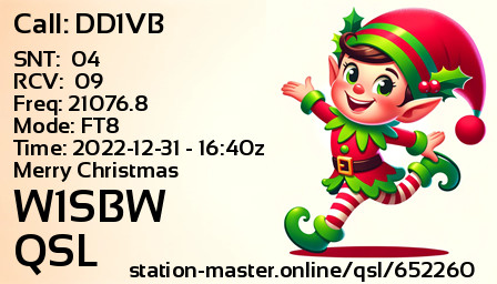 QSL Card for W1SBW QSO with DD1VB