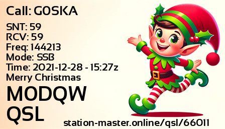 QSL Card for M0DQW QSO with G0SKA