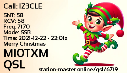 QSL Card for MI0TXM QSO with IZ3CLE