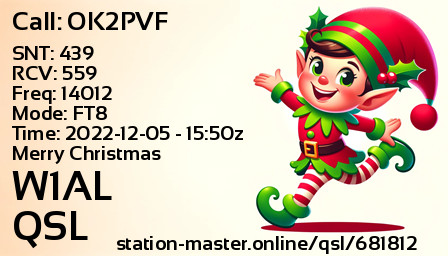 QSL Card for W1AL QSO with OK2PVF