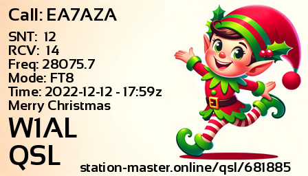 QSL Card for W1AL QSO with EA7AZA