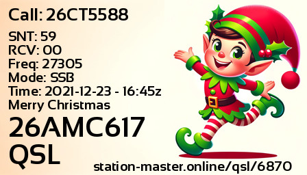 QSL Card for 26AMC617 QSO with 26CT5588
