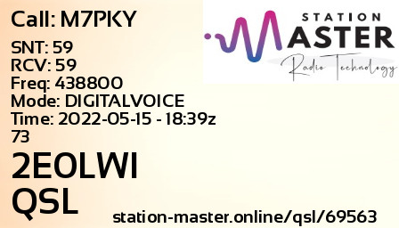 QSL Card for 2E0LWI QSO with M7PKY