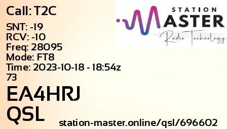 QSL Card for EA4HRJ QSO with T2C