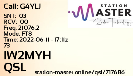 QSL Card for IW2MYH QSO with G4YLJ